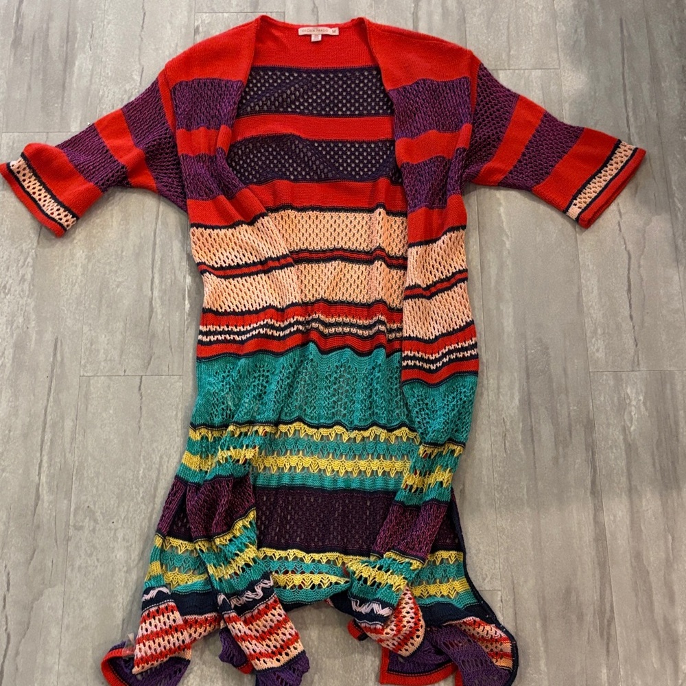 Colorful Striped Women's Cardigan